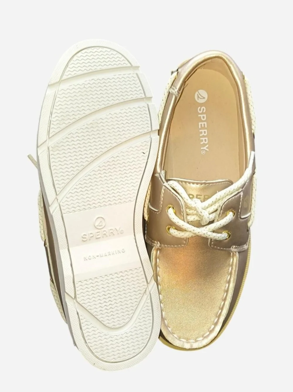 Sperry Kids Metallic Rose Gold Boat Shoes